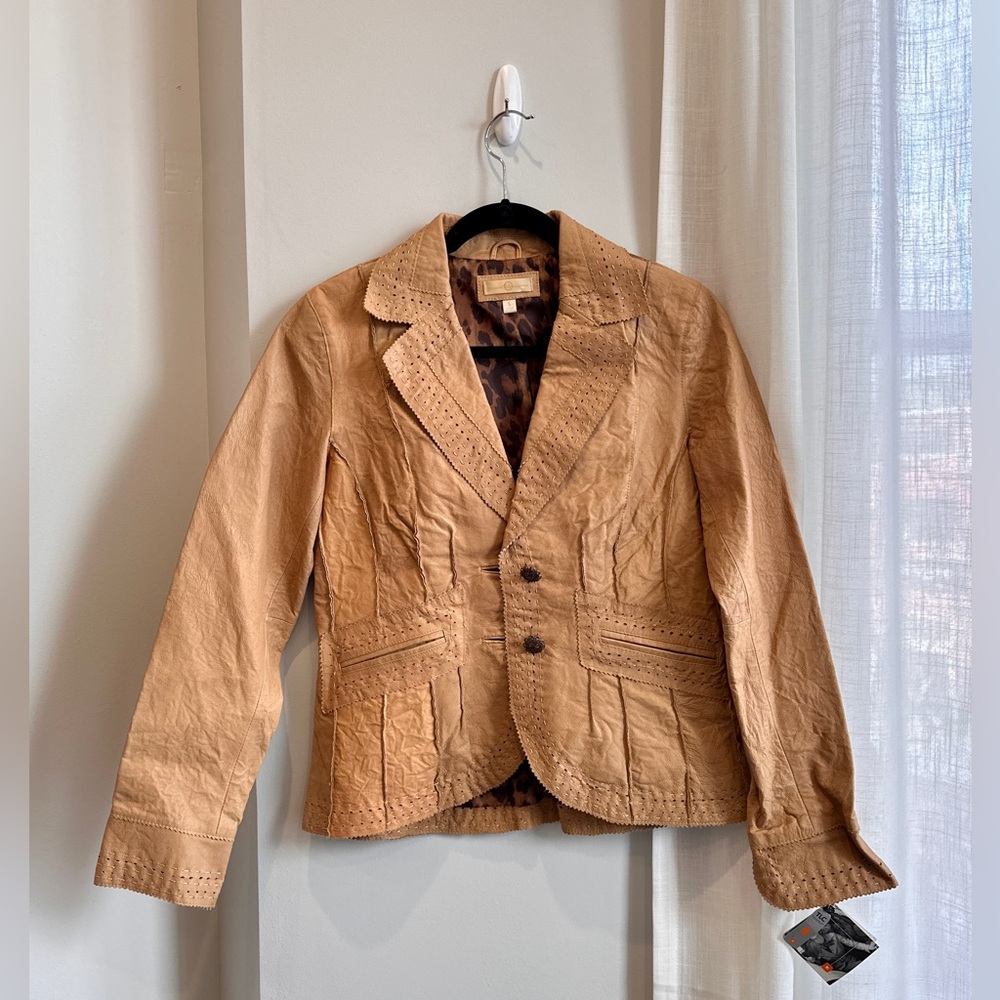 Wilsons Leather women’s leather blazer jacket with contrast stitching, NWT, S